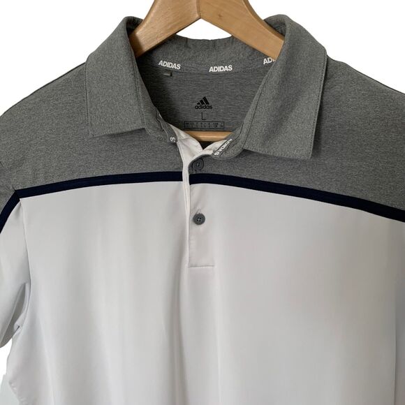 Adidas Golf Polo Short Sleeve Athletic Golf Shirt Mens Size Large Gray - Picture 3 of 6